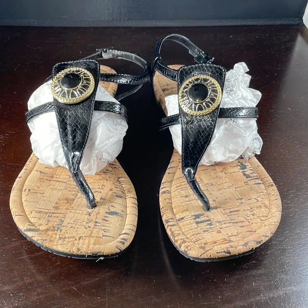 Lindsay Phillips Meredith thong sandals in black with interchangeable sn… - Picture 2 of 5
